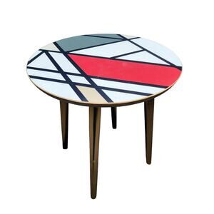 Abstract wood coffee table night stand 21.5hx20x20w beautiful